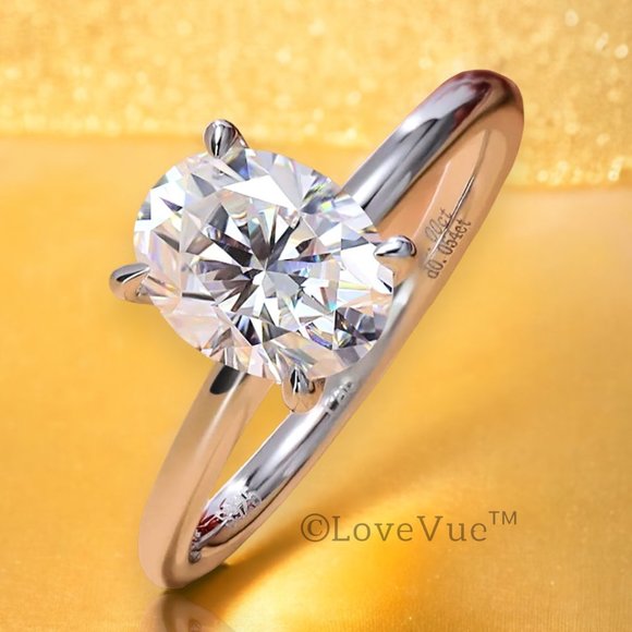 Certified 2ct. t.w. Diamond Oval Cut Hidden Halo Engagement Wedding Ring - Picture 4 of 17